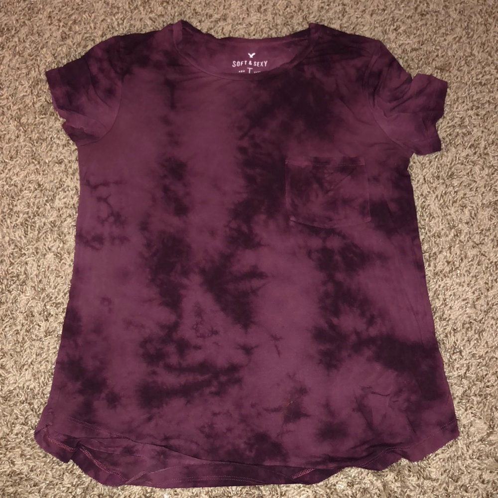 Tie-Dye Burgundy Tee from AE